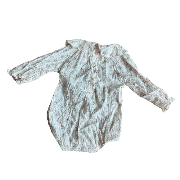 Zara Light pink floral Bodysuit Long Sleeve Lightweight Dotted Baby Girl 1-3M - Picture 2 of 6